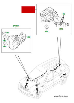 Range Rover L405 L494 Bloki zaworów zawieszenia pneumatycznego OEM LR070246